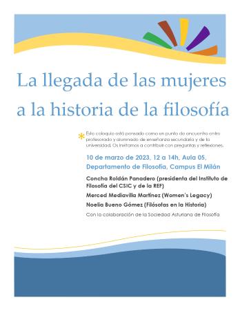 Charla coloquio sobre "La llegada de las mujeres a la historia de la filosofía"