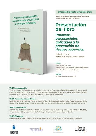 Programa presentación libro procesos psicosociales en PRL