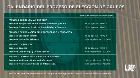 Image Nuevu calendariu d'elección de grupos per parte de los estudiantes